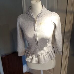 Juicy Couture Light Gray Hoodie with Gold Logo
